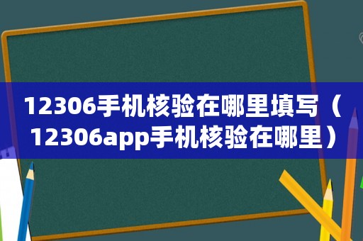 12306手機核驗在哪里填寫（12306app手機核驗在哪里）
