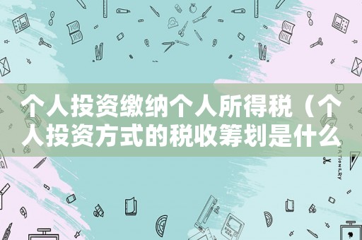 個人投資繳納個人所得稅（個人投資方式的稅收籌劃是什么意思）