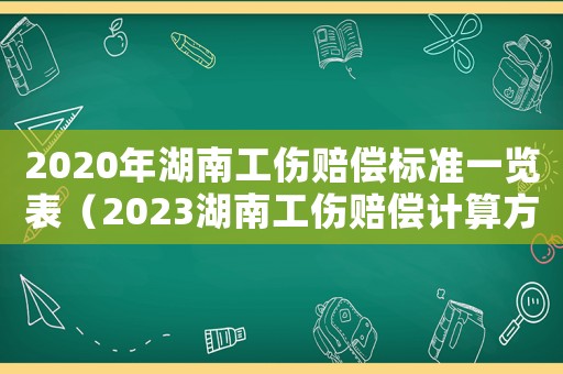 2020年湖南工傷賠償標(biāo)準(zhǔn)一覽表（2023湖南工傷賠償計(jì)算方式及標(biāo)準(zhǔn)）