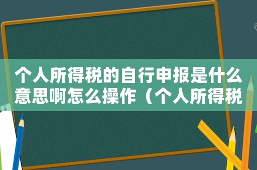 個人所得稅的自行申報是什么意思啊怎么操作（個人所得稅的自行申報是什么意思啊）