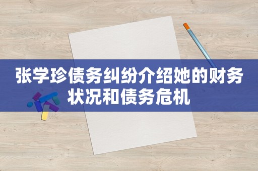 張學珍債務糾紛介紹她的財務狀況和債務危機