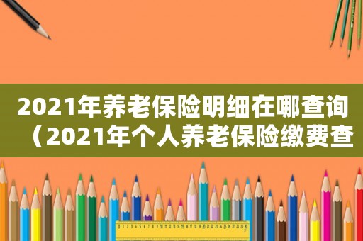 2021年養(yǎng)老保險明細在哪查詢（2021年個人養(yǎng)老保險繳費查詢）