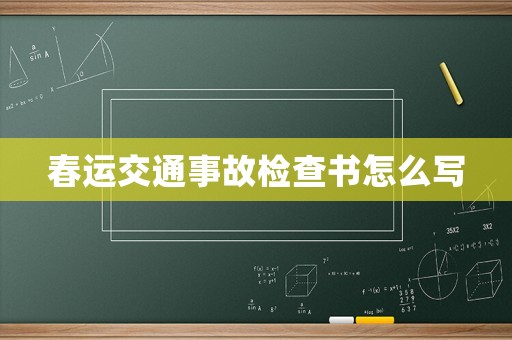 春運交通事故檢查書怎么寫