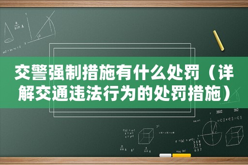 交警強制措施有什么處罰（詳解交通違法行為的處罰措施）