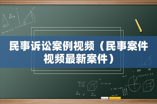 民事訴訟案例視頻（民事案件視頻最新案件）