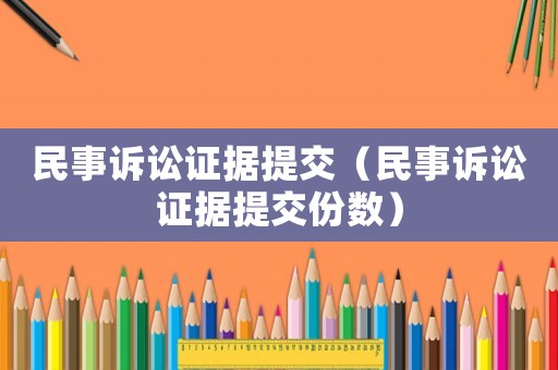 民事訴訟證據提交（民事訴訟證據提交份數）