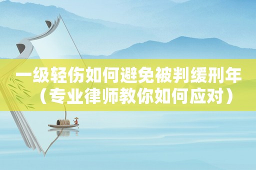 一級輕傷如何避免被判緩刑年（專業律師教你如何應對）