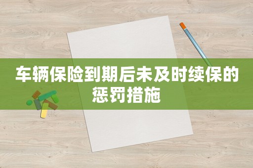 車輛保險到期后未及時續保的懲罰措施
