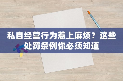 私自經營行為惹上麻煩？這些處罰條例你必須知道