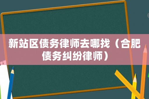 新站區(qū)債務(wù)律師去哪找（合肥債務(wù)糾紛律師）
