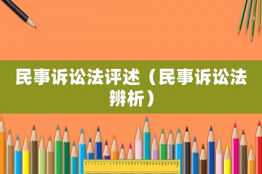 民事訴訟法評述（民事訴訟法辨析）