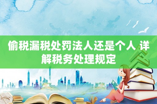 偷稅漏稅處罰法人還是個人 詳解稅務處理規定