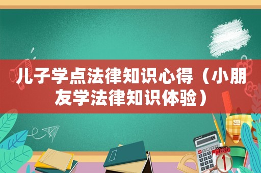 兒子學(xué)點(diǎn)法律知識(shí)心得（小朋友學(xué)法律知識(shí)體驗(yàn)）
