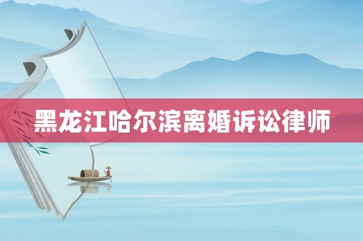 黑龍江哈爾濱離婚訴訟律師