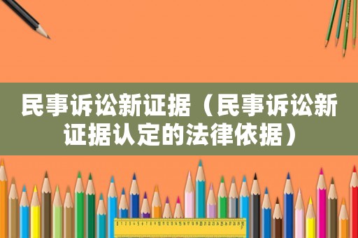 民事訴訟新證據(jù)（民事訴訟新證據(jù)認(rèn)定的法律依據(jù)）
