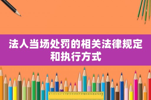 法人當場處罰的相關法律規定和執行方式