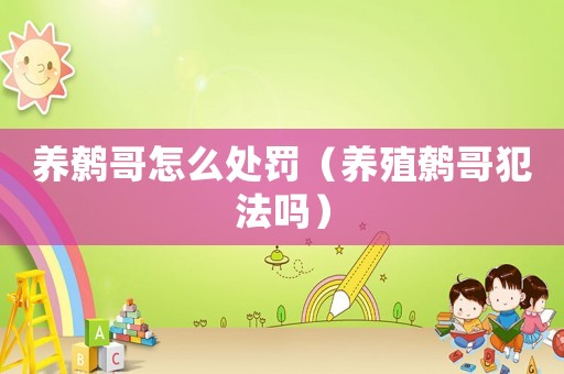 養鷯哥怎么處罰（養殖鷯哥犯法嗎）