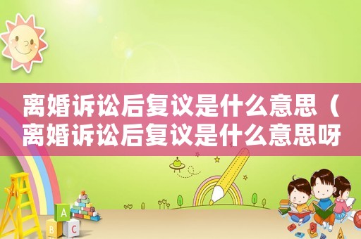 離婚訴訟后復議是什么意思（離婚訴訟后復議是什么意思呀）