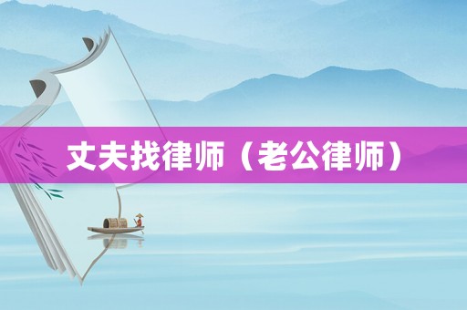 丈夫找律師（老公律師）