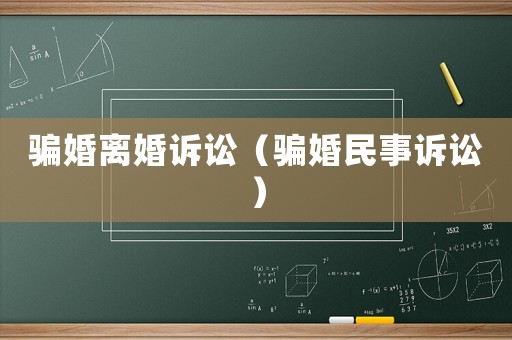騙婚離婚訴訟（騙婚民事訴訟）