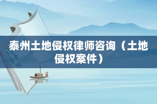 泰州土地侵權(quán)律師咨詢（土地侵權(quán)案件）