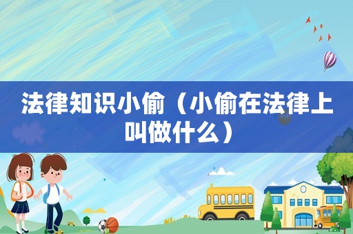 法律知識小偷（小偷在法律上叫做什么）