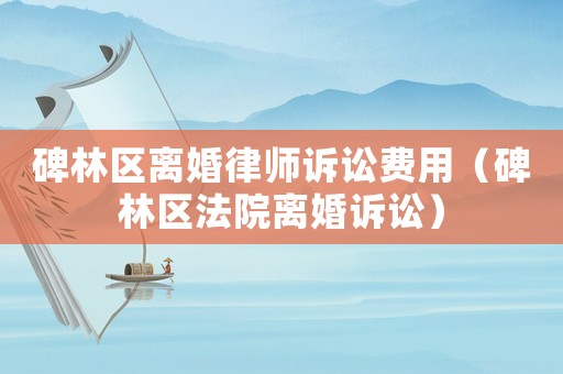 碑林區離婚律師訴訟費用（碑林區法院離婚訴訟）