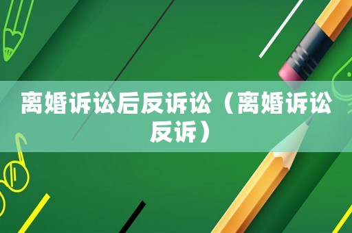 離婚訴訟后反訴訟（離婚訴訟 反訴）