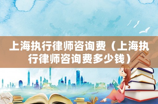 上海執行律師咨詢費（上海執行律師咨詢費多少錢）
