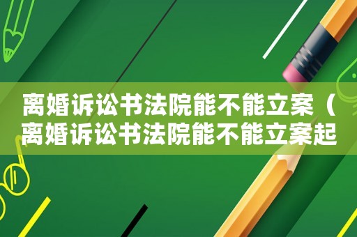 離婚訴訟書法院能不能立案（離婚訴訟書法院能不能立案起訴）