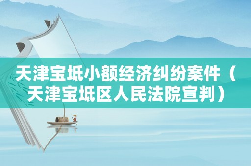 天津寶坻小額經濟糾紛案件（天津寶坻區人民法院宣判）