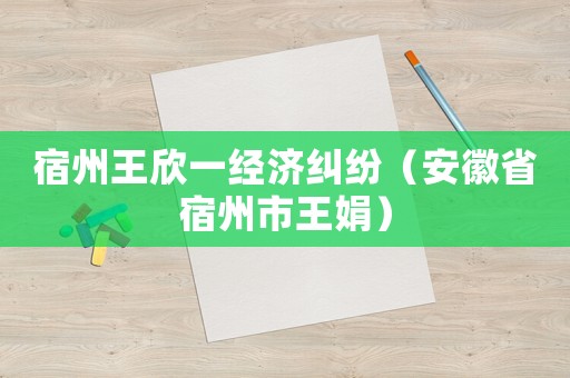 宿州王欣一經濟糾紛（安徽省宿州市王娟）