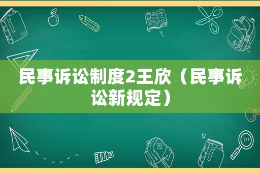 民事訴訟制度2王欣（民事訴訟新規(guī)定）