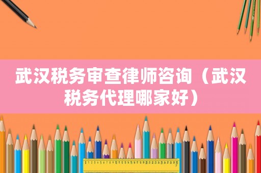武漢稅務審查律師咨詢（武漢稅務代理哪家好）