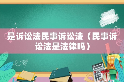 是訴訟法民事訴訟法（民事訴訟法是法律嗎）