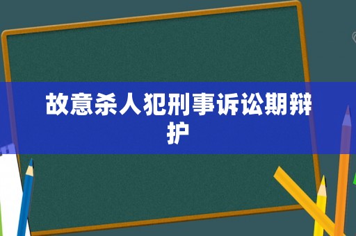 故意殺人犯刑事訴訟期辯護(hù)