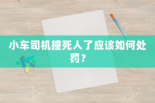 小車司機(jī)撞死人了應(yīng)該如何處罰？