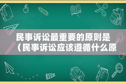 民事訴訟最重要的原則是（民事訴訟應(yīng)該遵循什么原則）