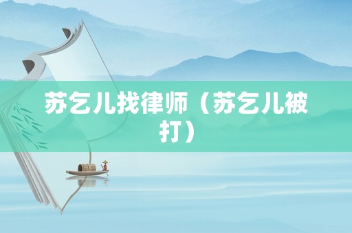蘇乞兒找律師（蘇乞兒被打）