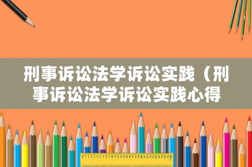 刑事訴訟法學訴訟實踐（刑事訴訟法學訴訟實踐心得體會）