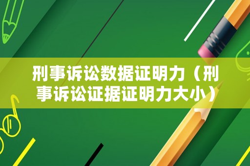 刑事訴訟數據證明力（刑事訴訟證據證明力大小）