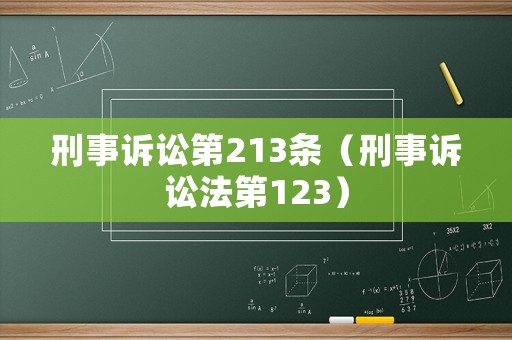 刑事訴訟第213條（刑事訴訟法第123）