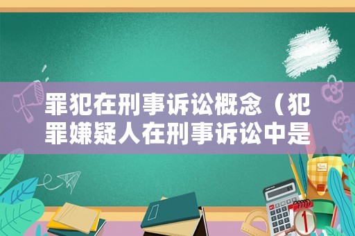 罪犯在刑事訴訟概念（犯罪嫌疑人在刑事訴訟中是訴訟主體）
