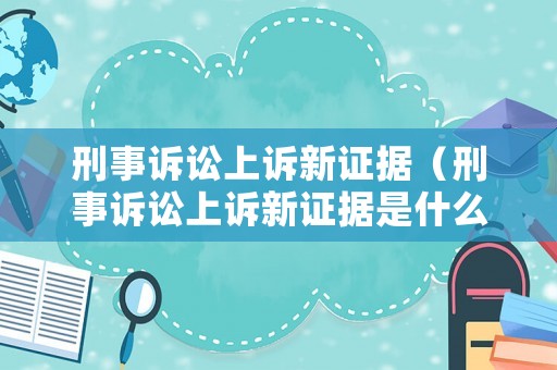 刑事訴訟上訴新證據（刑事訴訟上訴新證據是什么）