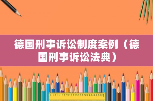 德國(guó)刑事訴訟制度案例（德國(guó)刑事訴訟法典）
