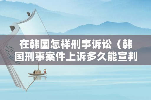 在韓國(guó)怎樣刑事訴訟（韓國(guó)刑事案件上訴多久能宣判）