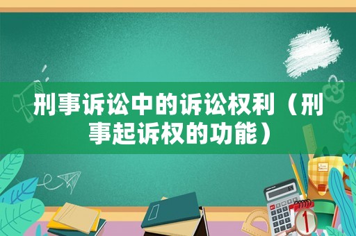 刑事訴訟中的訴訟權利（刑事起訴權的功能）