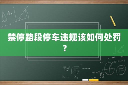 禁停路段停車違規(guī)該如何處罰？