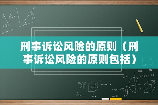 刑事訴訟風(fēng)險的原則（刑事訴訟風(fēng)險的原則包括）
