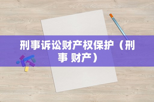 刑事訴訟財產(chǎn)權(quán)保護（刑事 財產(chǎn)）
